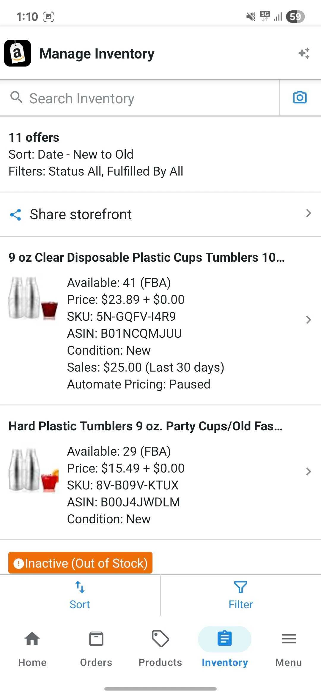 Marcus Cross Amazon Seller Dashboard Screenshot